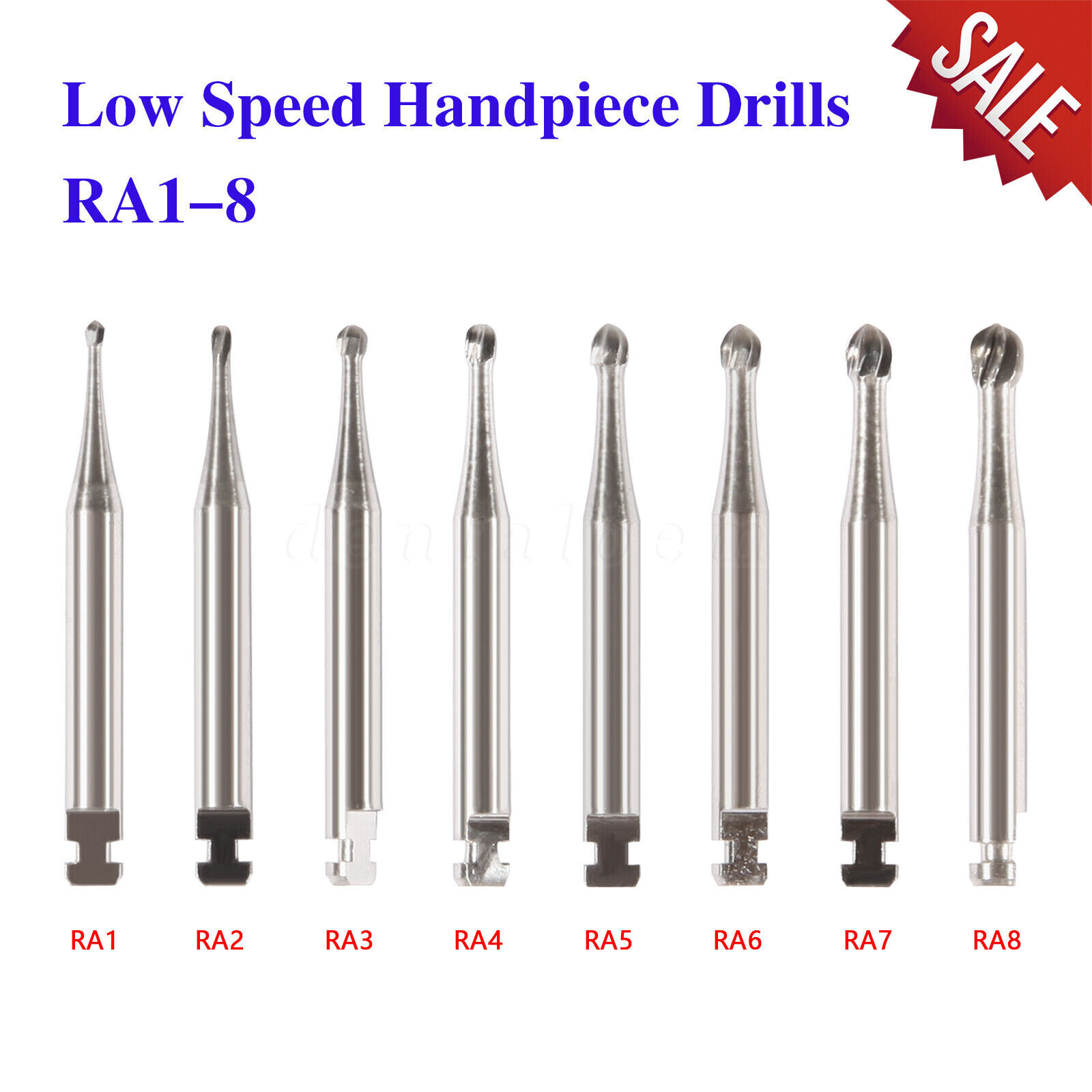 5-100 PCS DENTAL Round Carbide Bur for Slow Speed Latch RA1-8