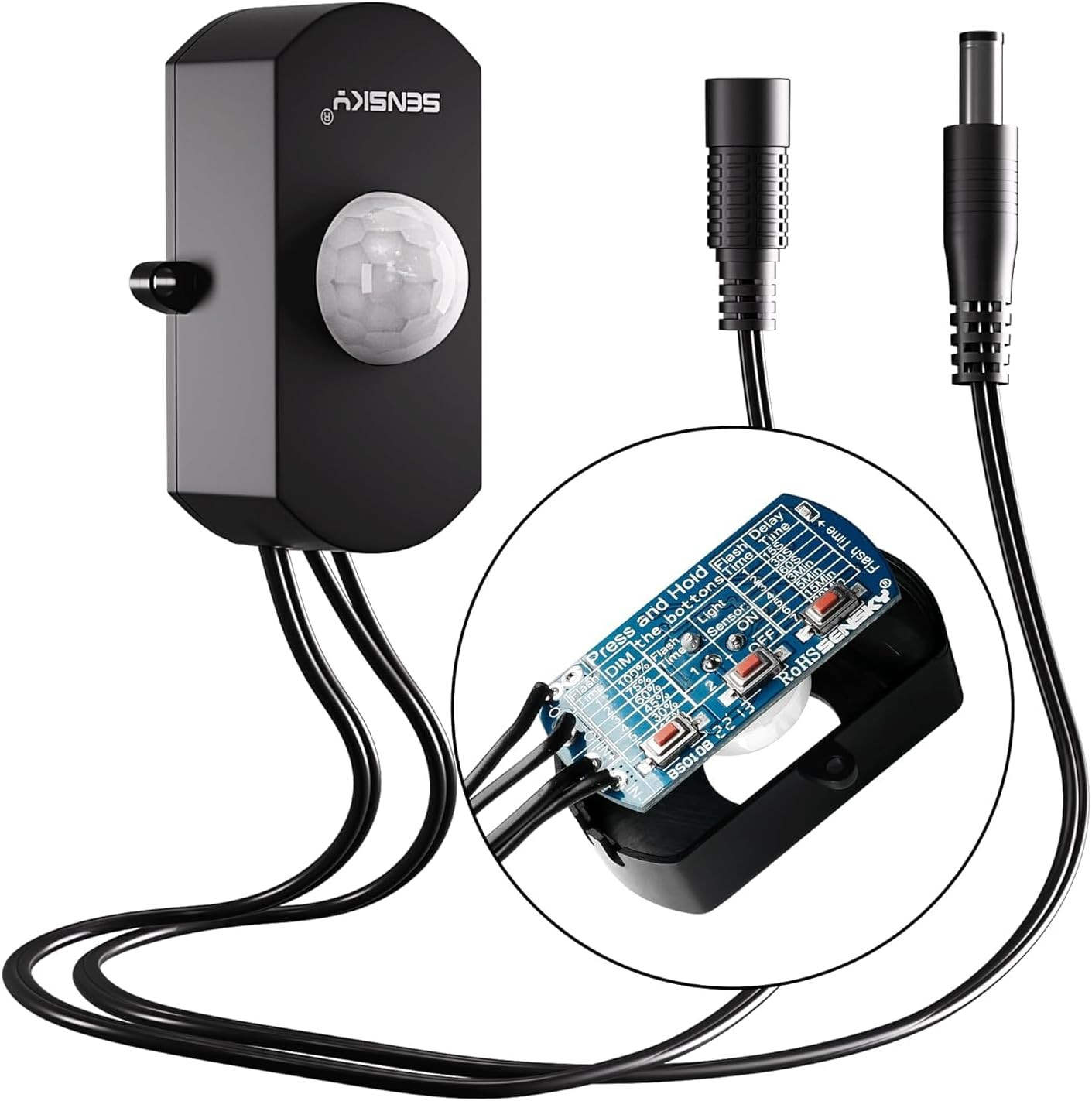 BS010L + BS010BB DC 12V to 30V 3A Mini Pir Motion Sensor