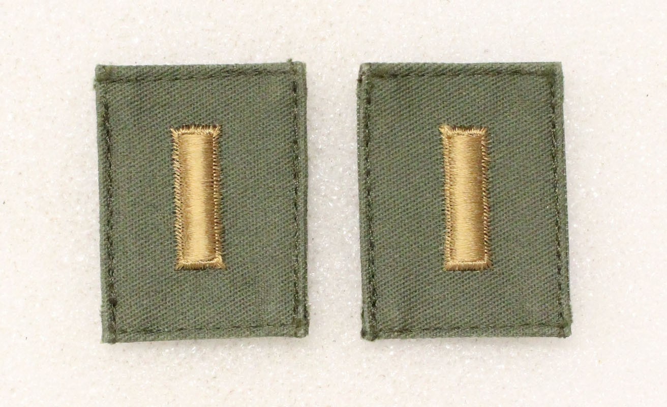 Cloth Military Rank 057: Army 2nd Lieutenant - subdued w/hook & loop