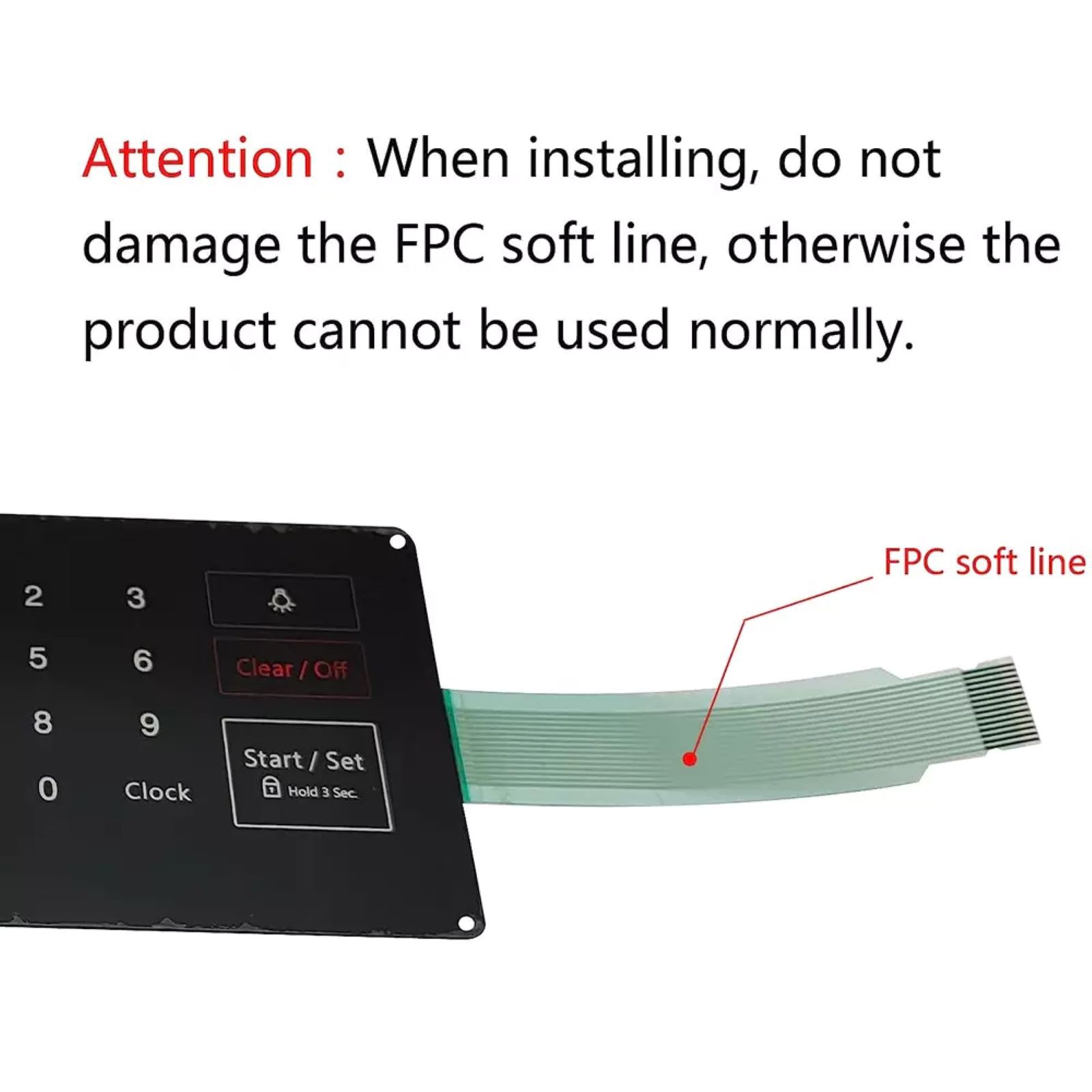 DG34-00025A Black Membrane Switch Touchpad Replace For Samsung Oven NEW