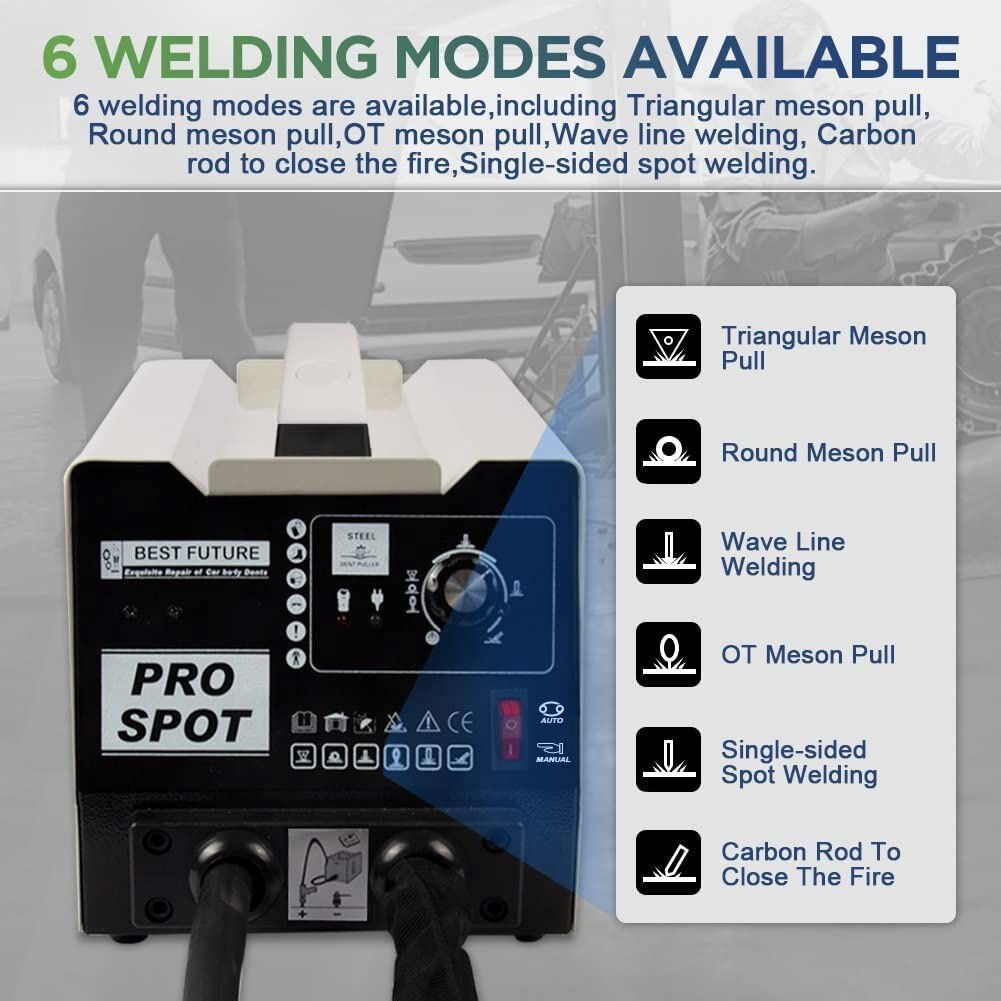 3800A Spot Welder Dent Puller Kit Car Body Repair Machine 6 Models Dent Removal