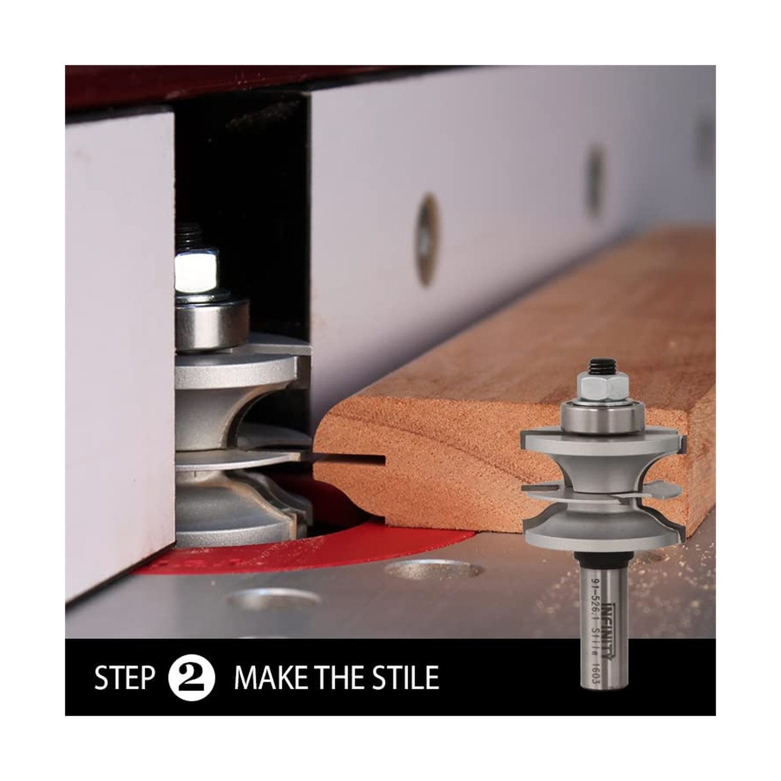 Infinity Cutting Tools 3-Pc. Ultimate Glass Door Making Router Bit Set - Shak...