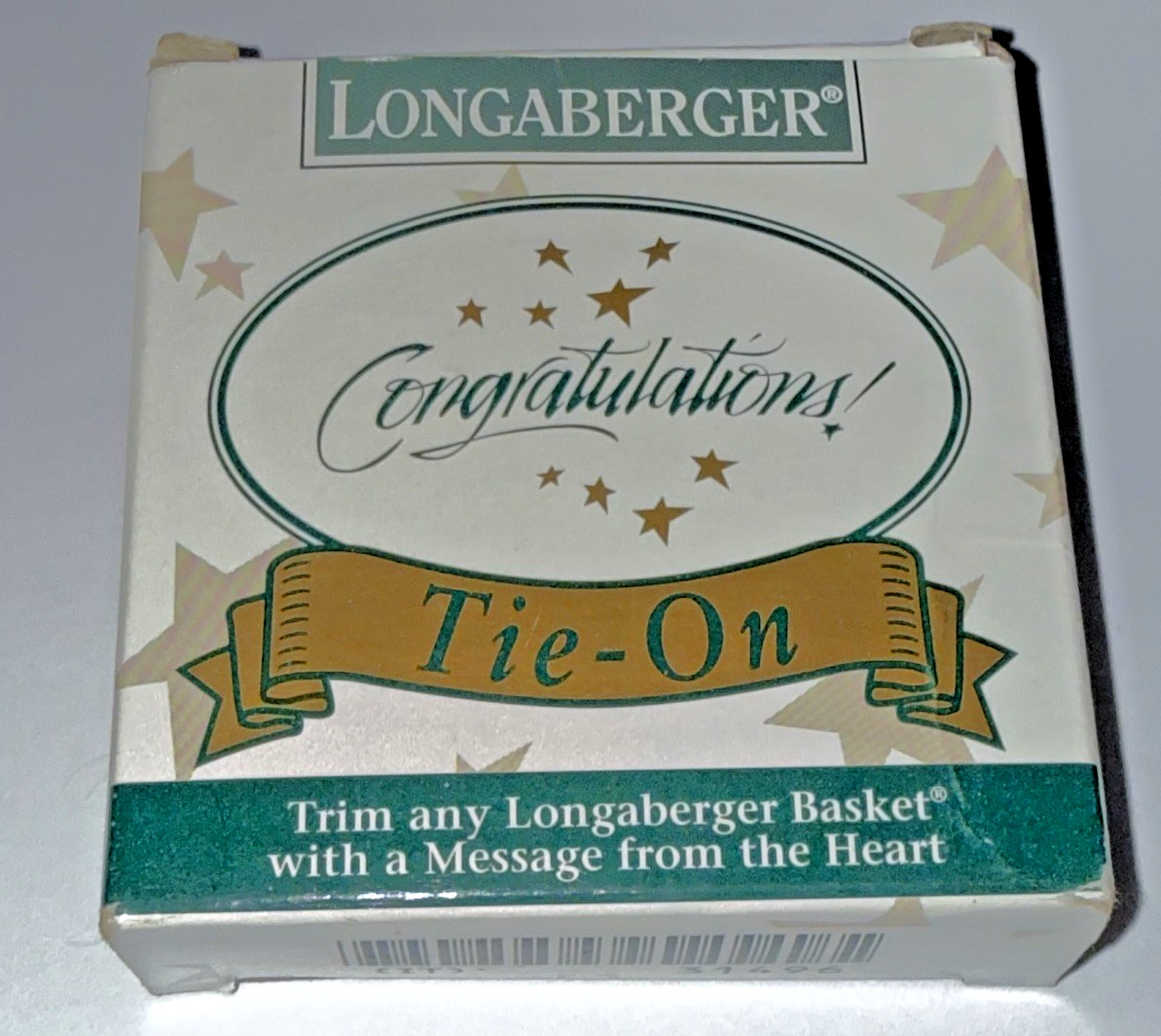 Longaberger Pottery "Congratulations!" Basket Tie-On #31496 1994