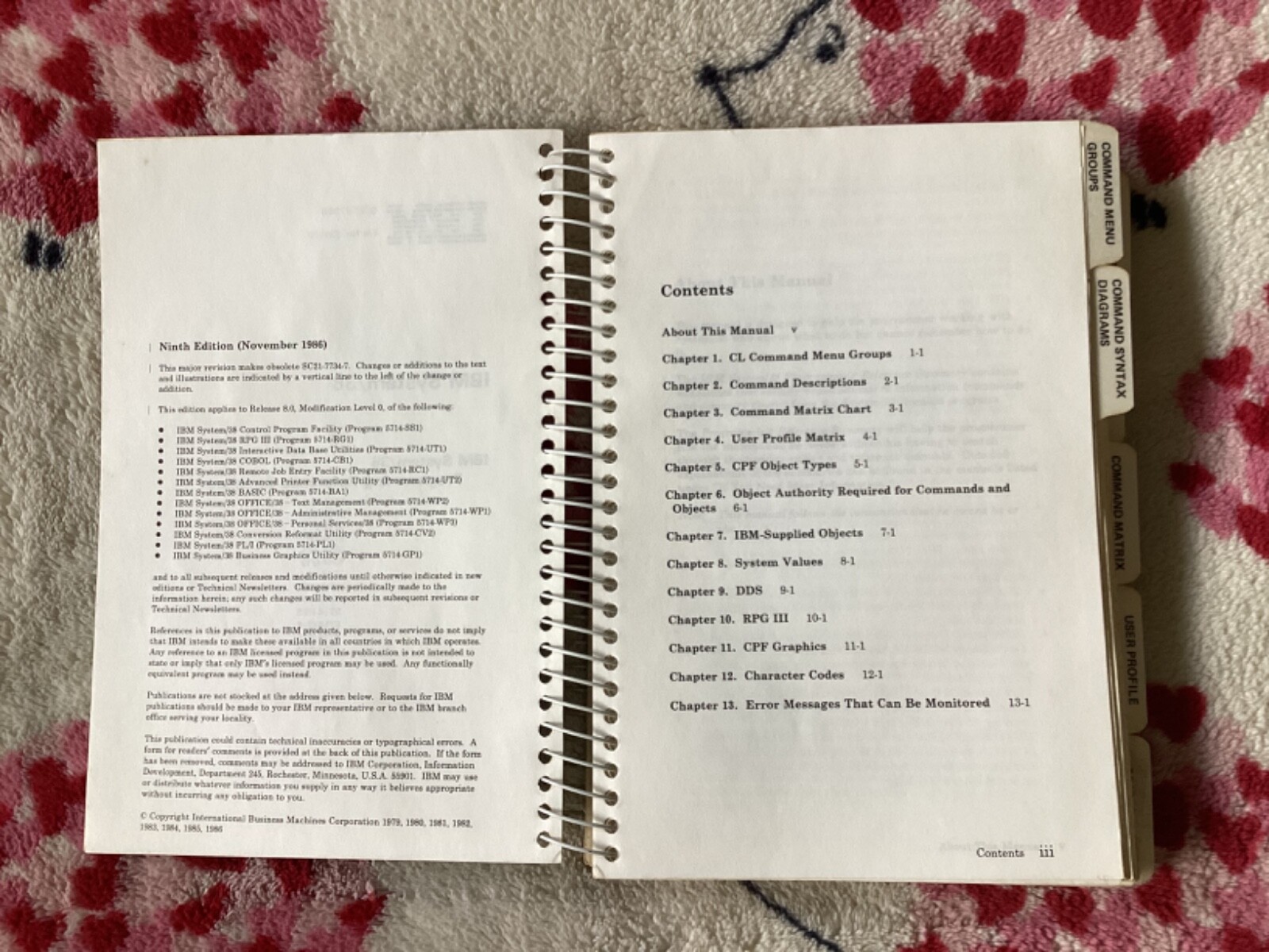 IBM SYSTEM/38 PROGRAMMING REFERENCE SUMMARY SC21-7734-8 FILE No. S38-20 NOV 1986