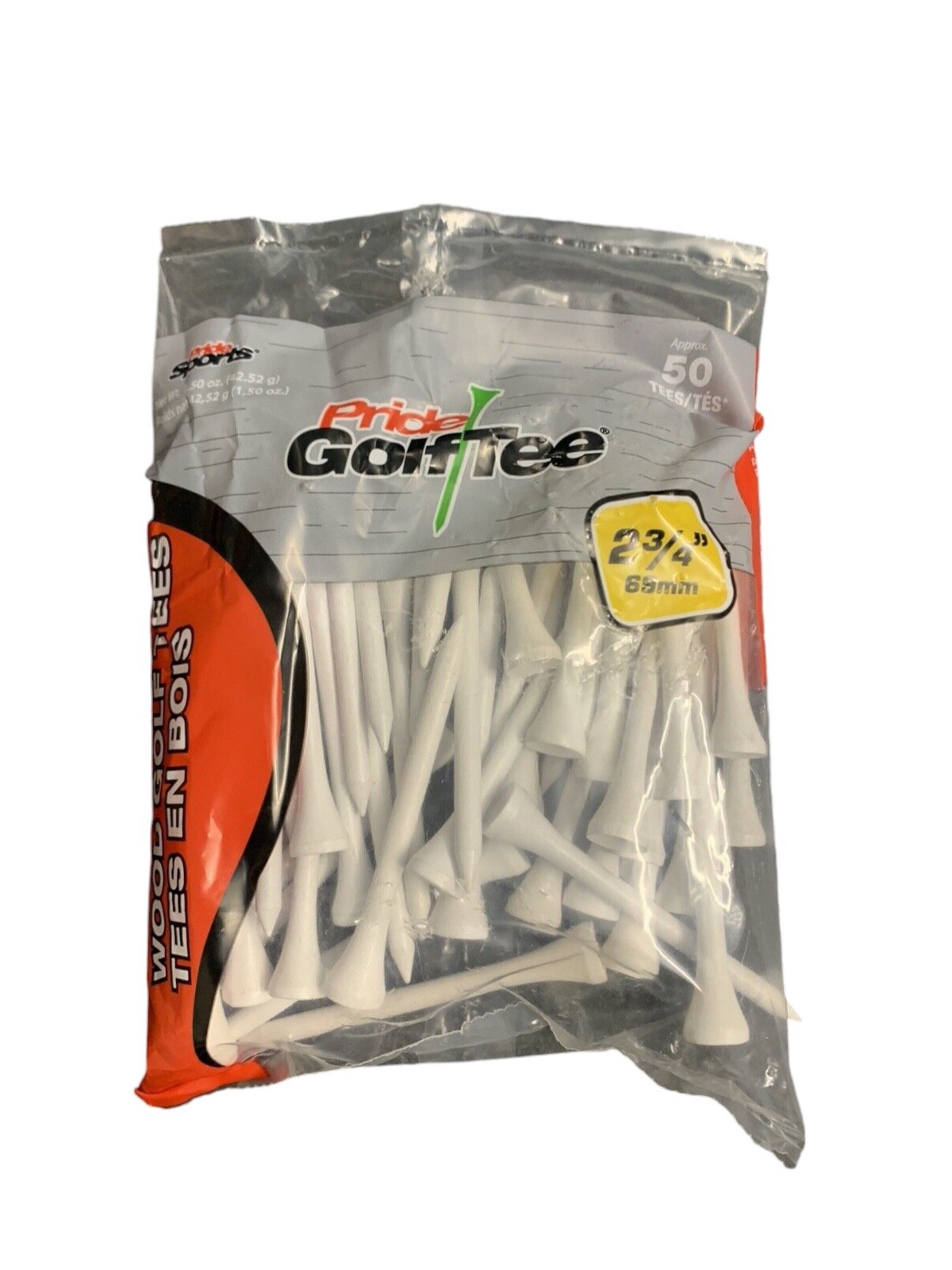 50 Pride Sports Golf Tee White 2 3/4 Inch Golf Tees 1 Pack of 50 Brand New