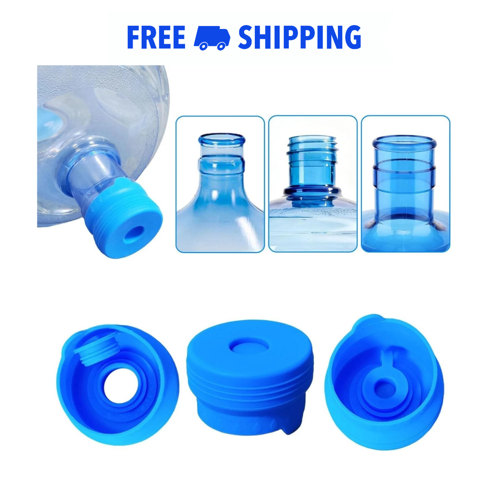 3 Pcs Reusable 5 Gallon, Water Jug Caps Leak Proof Bottle, Lids (55mm) Bottles N