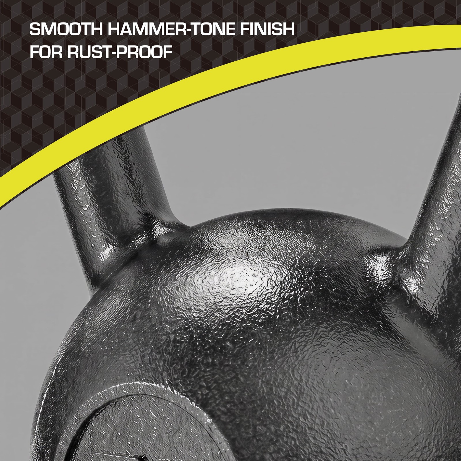 35lb Kettlebell Casting Iron Durable Black Hammertone Finish Black