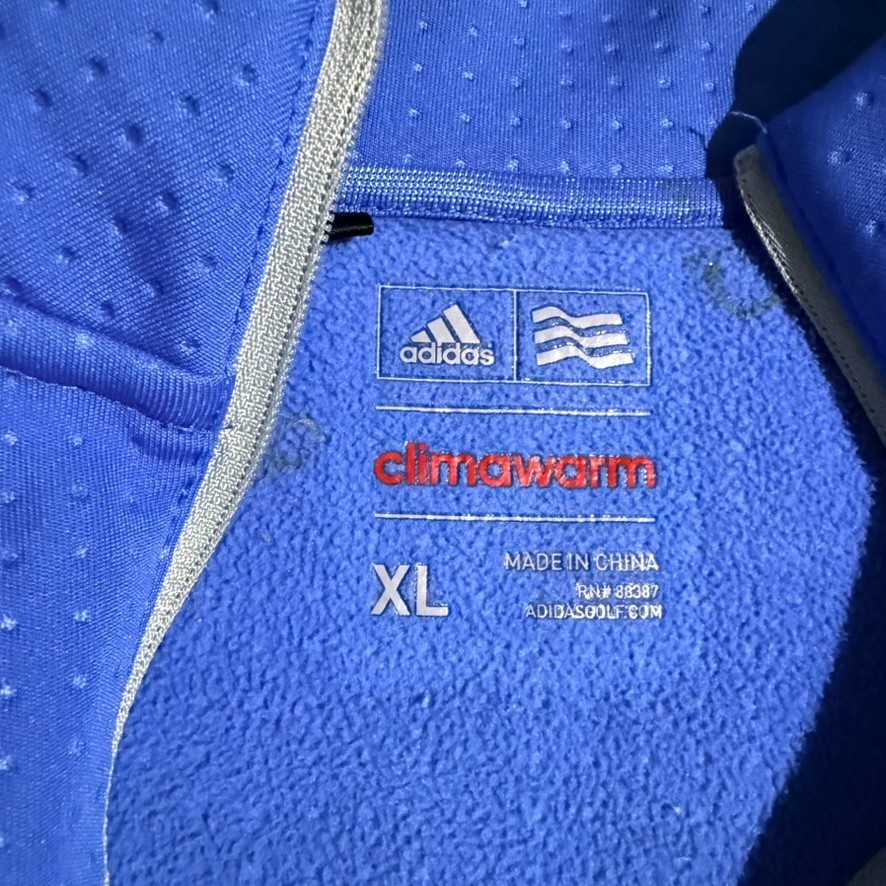 Adidas Climawarm Performance Quarter Zip Pullover Men’s XL Blue Athletic Golf