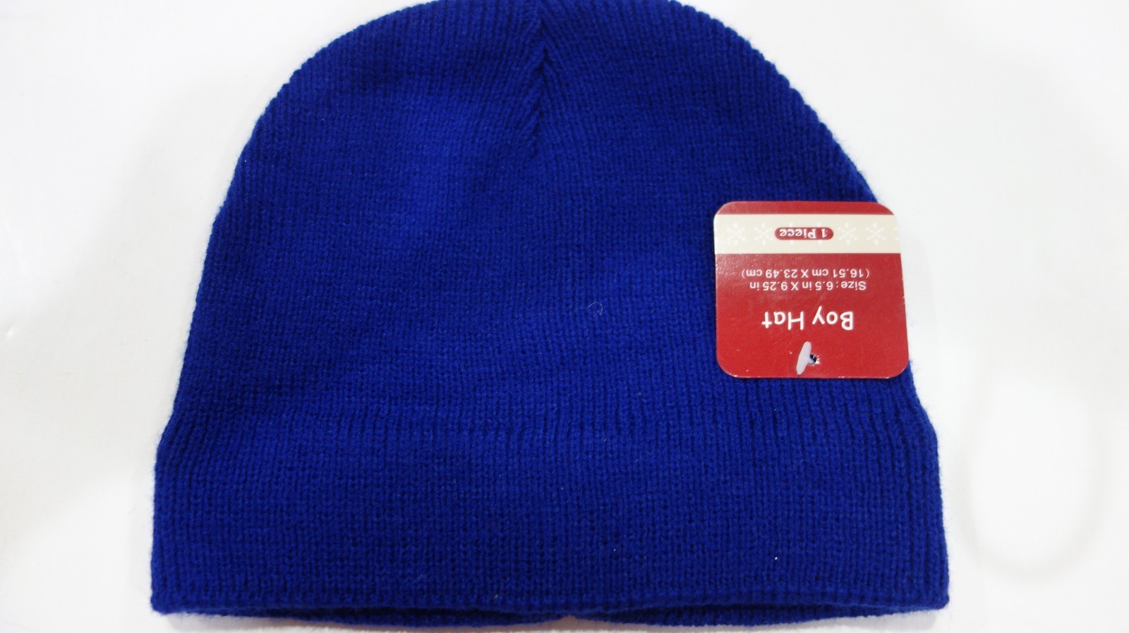 Boy Hat One Piece Size 6.5" X 9.25" Blue Color Beanie New