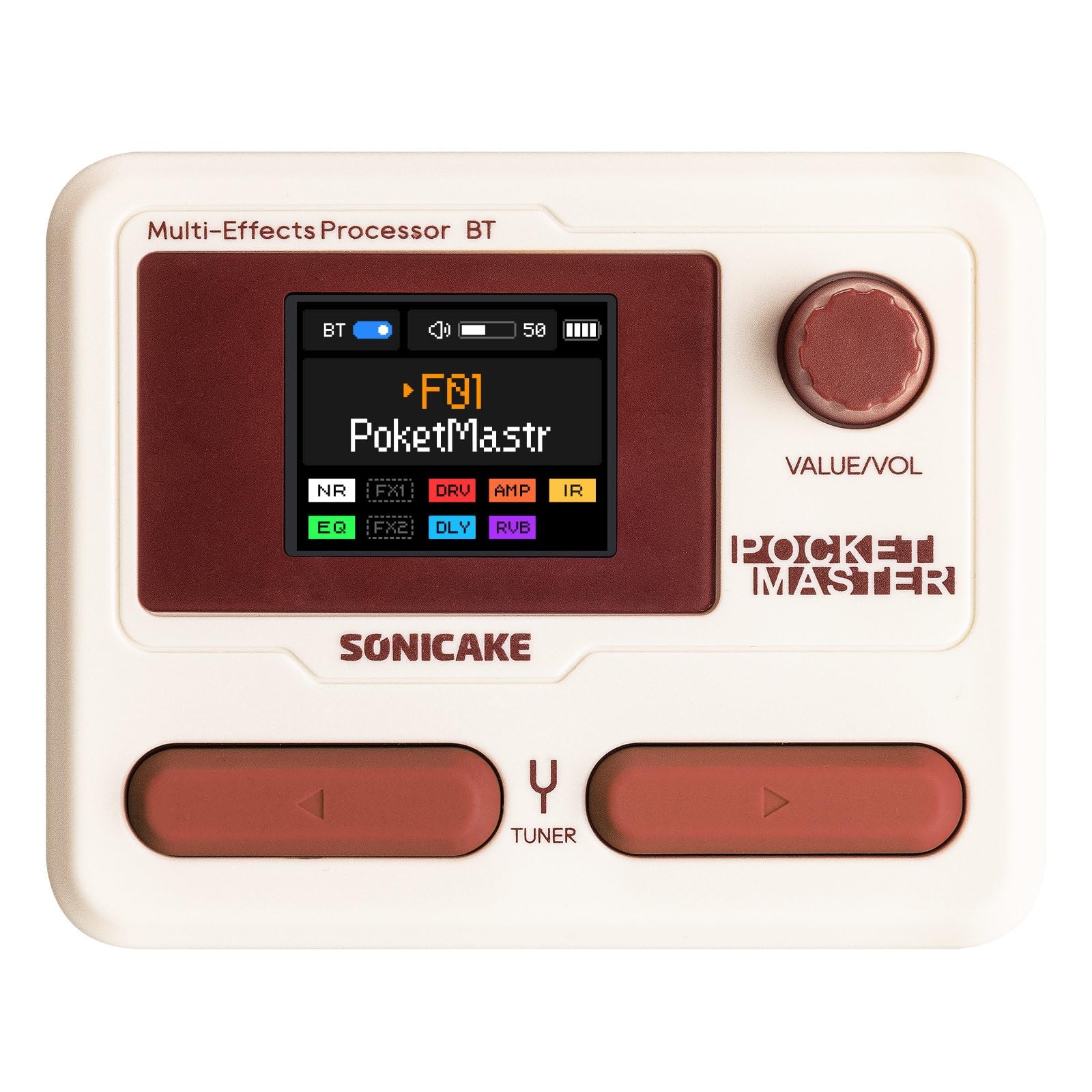 Pocket Master-Portable Multi Effects Pedal, 100+ Built-in Guitar/Bass/Acousti...
