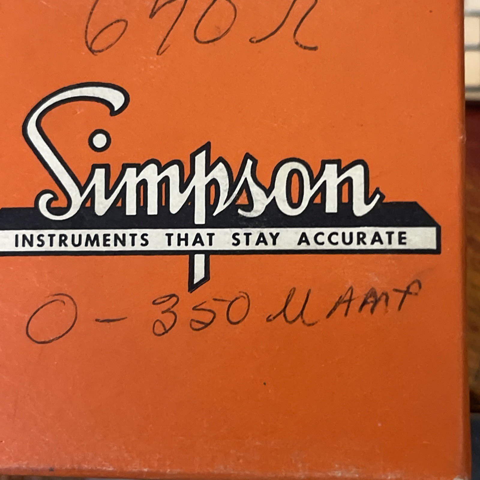 Simpson Model 8646 C 0-350 DC Microamperes Panel Meter RARE Good Condition CA