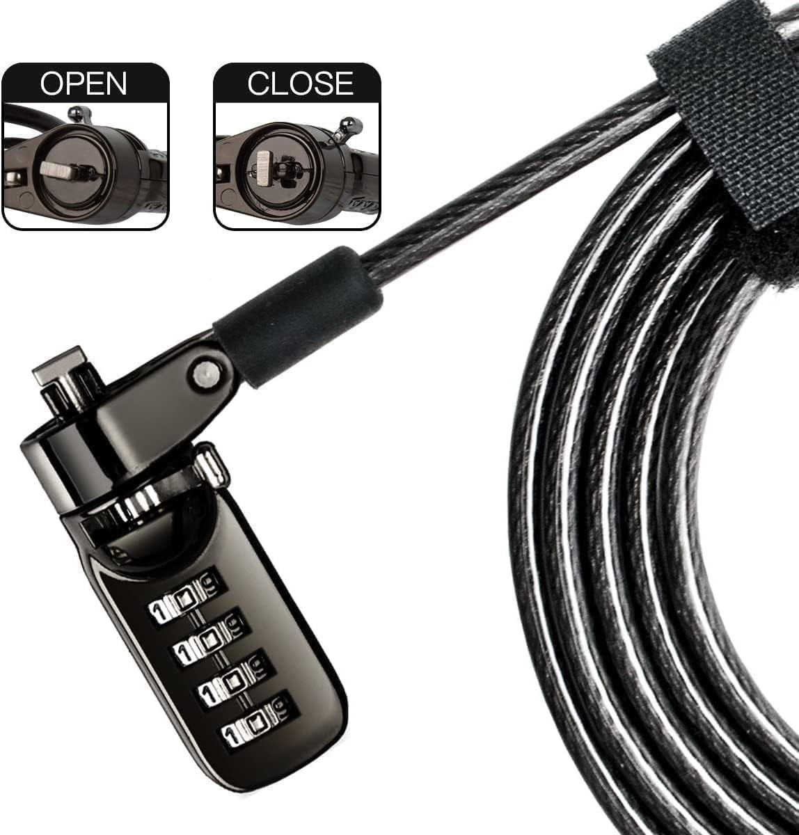Laptop Cable Lock 4 Digital Combination Lock Security Computer Cable Lock Ant...