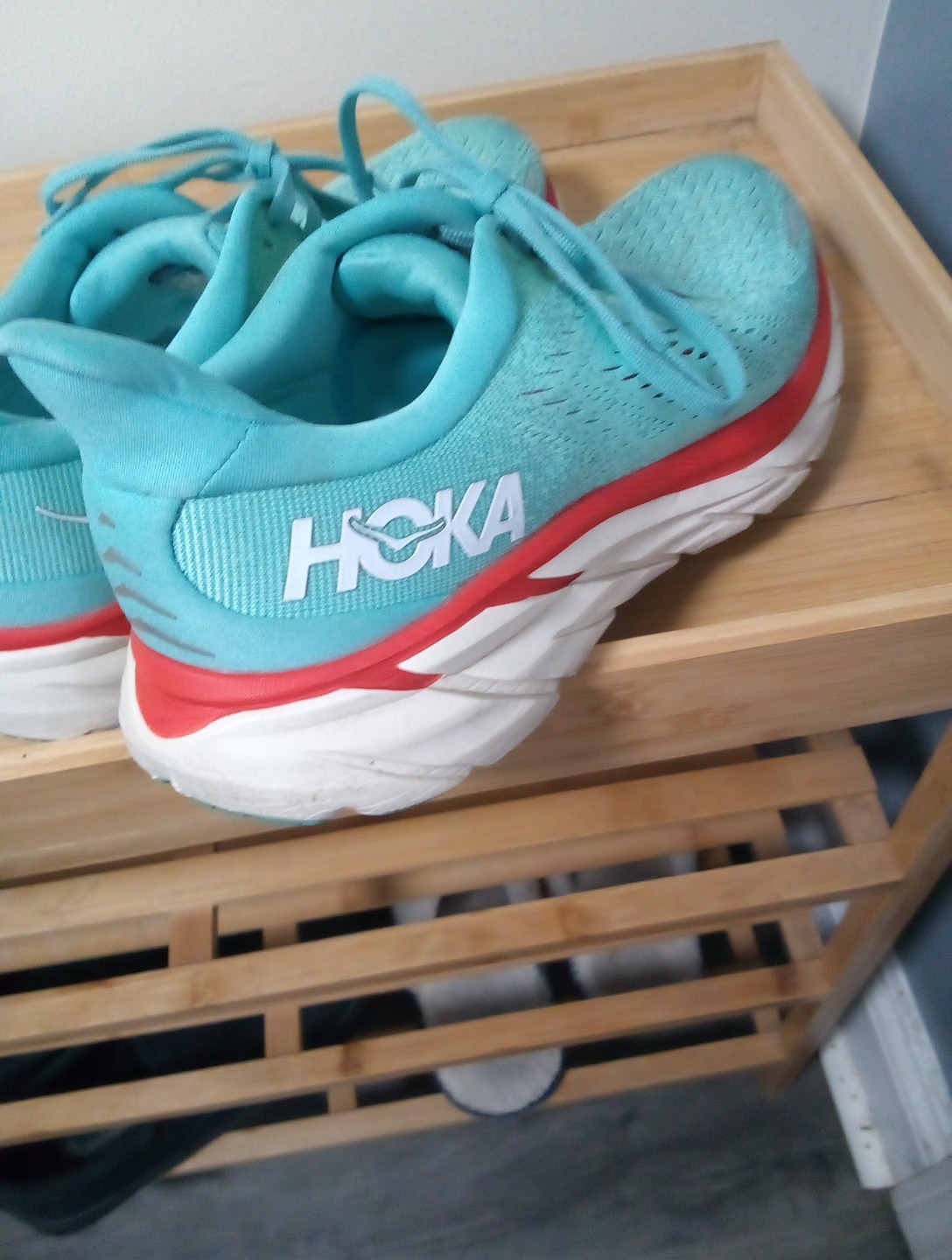 Hoka Womens 9.5 Light Blue Tennis Shoes.