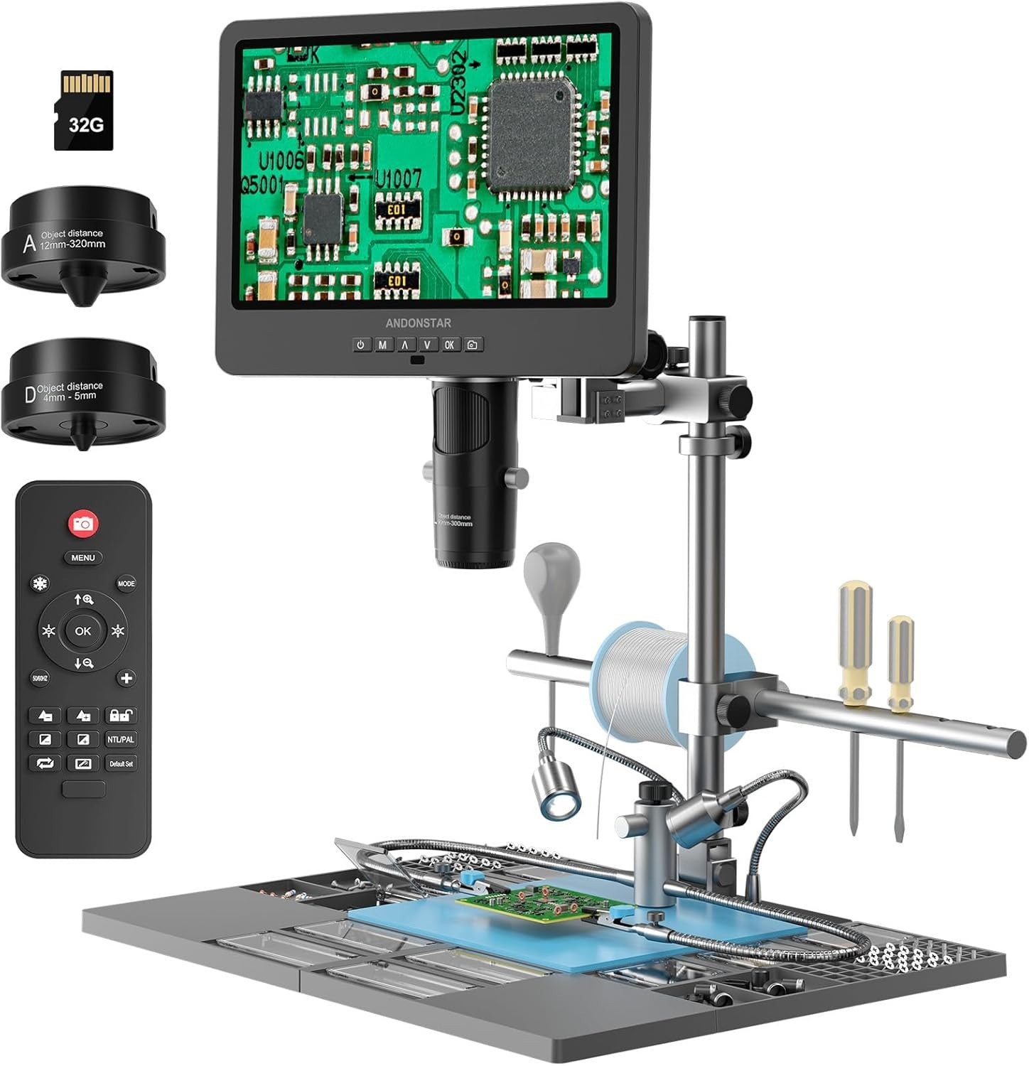 AD249S-M Plus 10.1'' HDMI Soldering Digital Microscope for Electronics Repair...