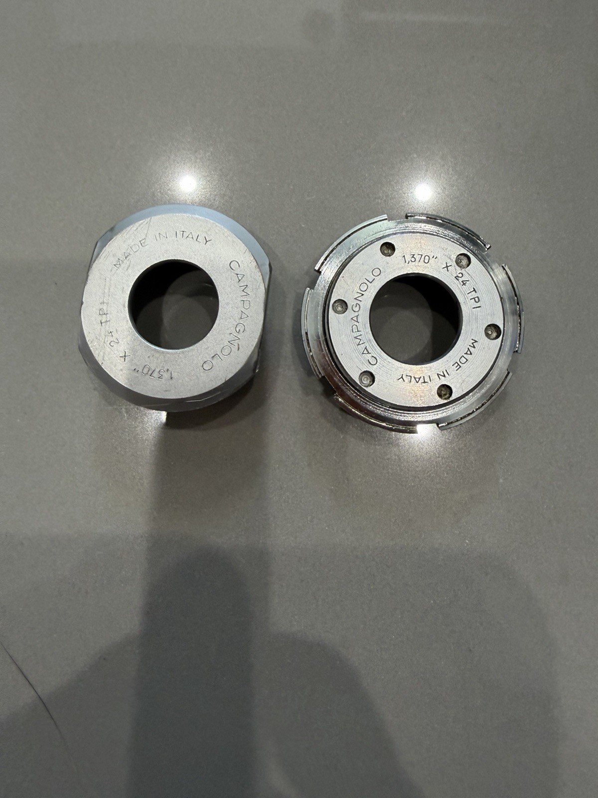 Vtg. CAMPAGNOLO Bottom Bracket Cups • Italian •  1.370 X 24 TPI a