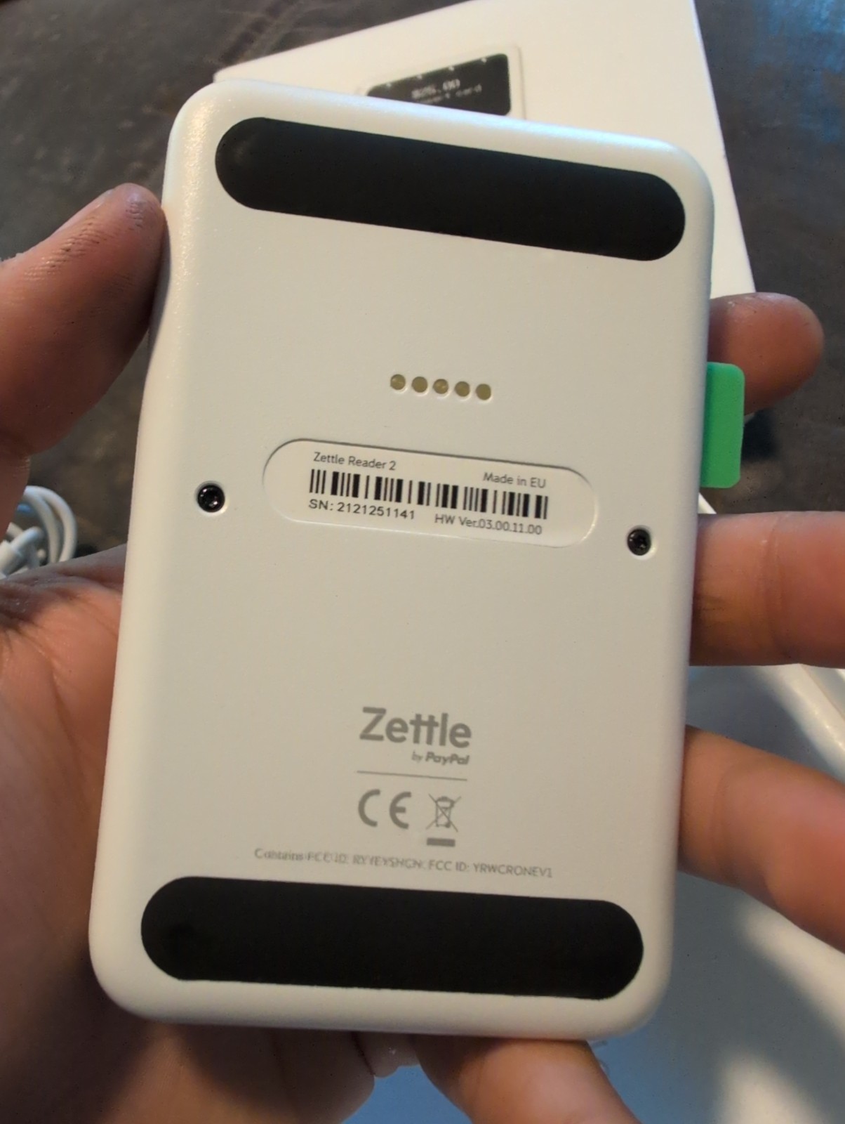 Zettle Reader 2 By Paypal Credit Card Reader w/ Cable & Quick Guide - White