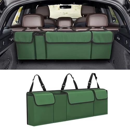 Car Trunk Organizer, Backseat Hanging Large Storage with Adjustable Green