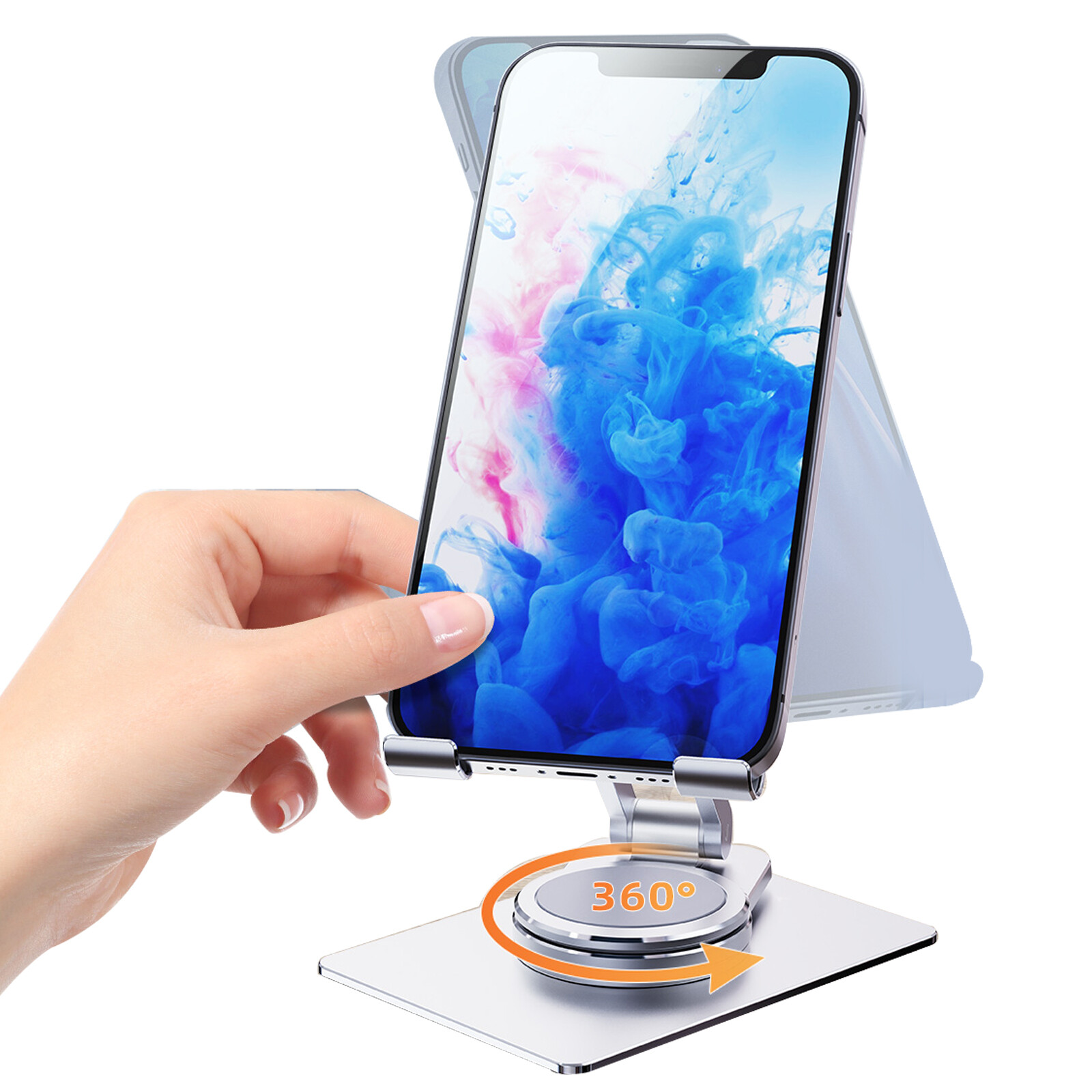 Foldable 360° Rotatable Base Desktop Stand Mount Holder for Tablet PC Cell Phone