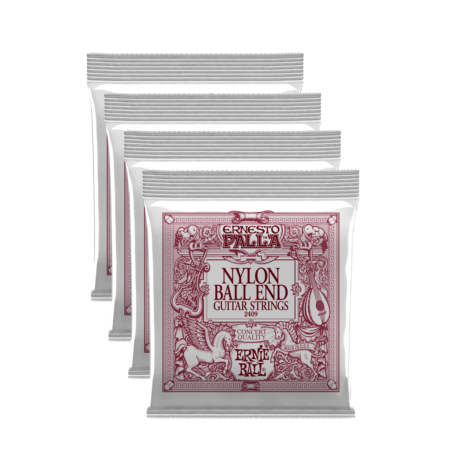 LOT OF 4 - Ernie Ball P02564 Ball End Nylon Acoustic Guitar Strings, Made in USA