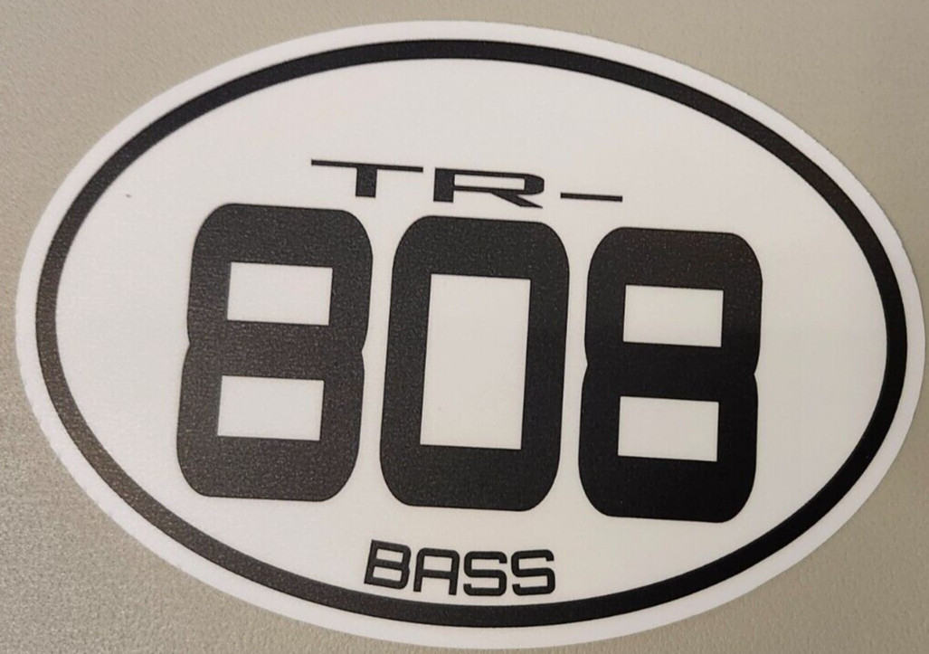 Roland TR 808 Bass eurostyle 4"x6" oval sticker  trap hip-hop electro Miami DNB