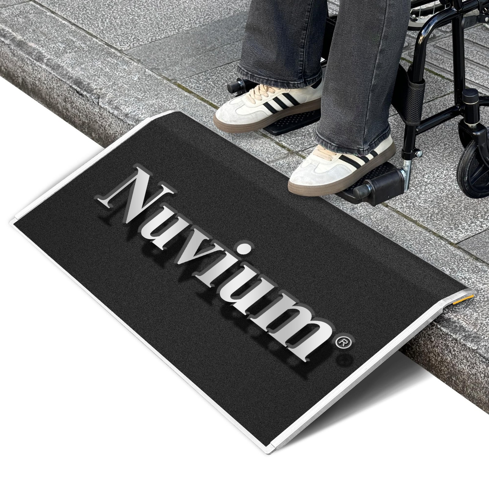 15.4" L x 32" W Threshold Ramp for Doorways, Portable, Anti-Slip Ramps for Wh...