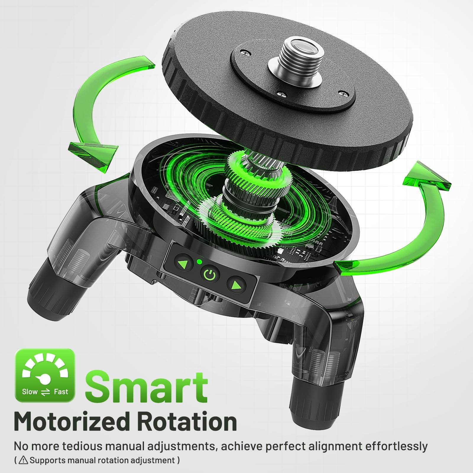Electric Rotating Base for Laser Level – Remote Control, Dual-Speed 0.088°/s ...