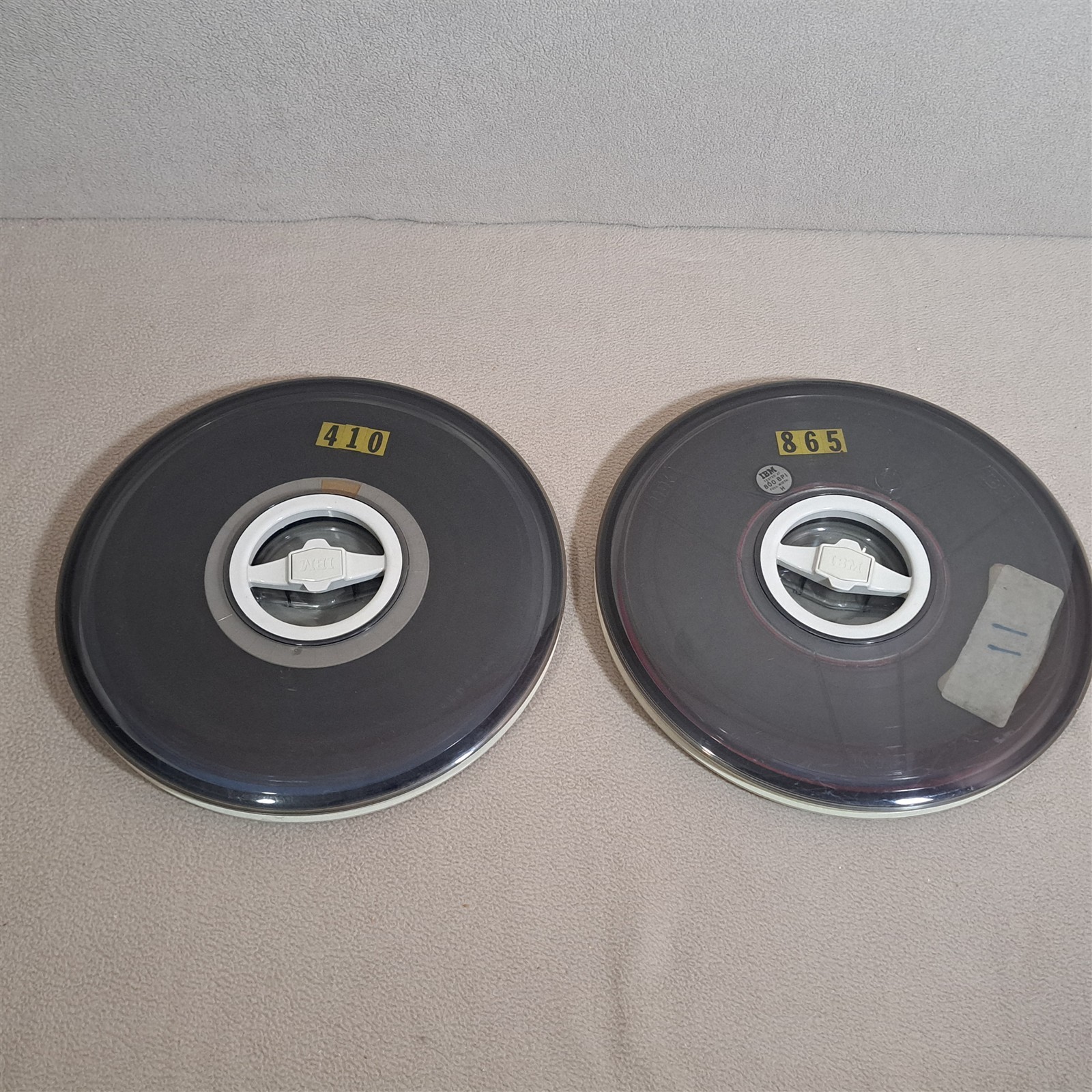 2 IBM 9-Track 10.5" Computer Data Magnetic Tape Reels [w/ Cases] a
