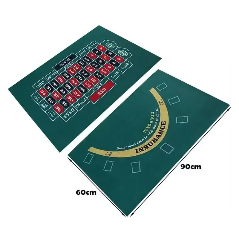 Roulette and Blackjack Club Double Sided Felt Roll Tablecloth Professional Game