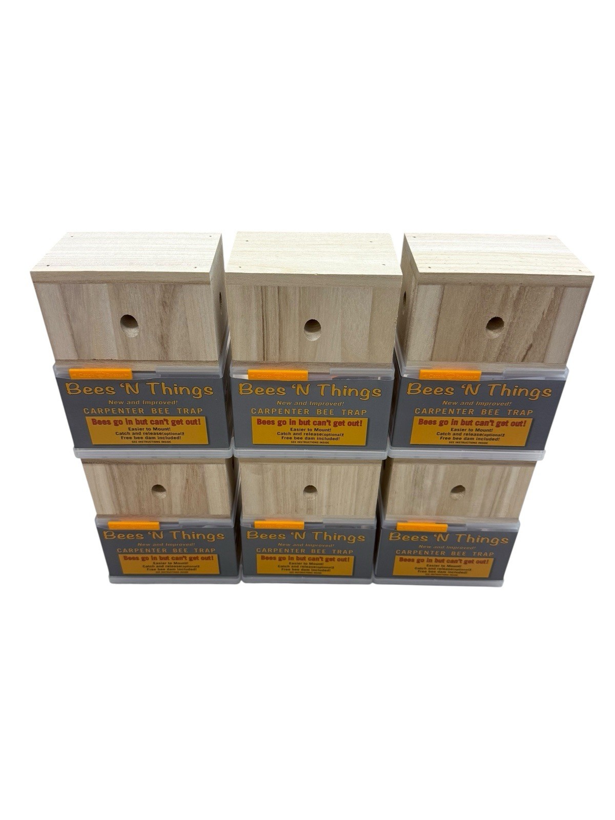 Lot of 6 x Bees N Things Outdoor Carpenter Bee Hanging Trap with 15 ft. Coverage