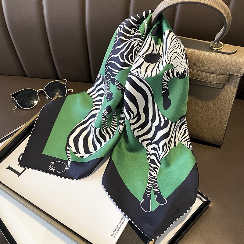 New Twill Scarf Women Zebra Kerchief Headscarf Wrap sgsg5