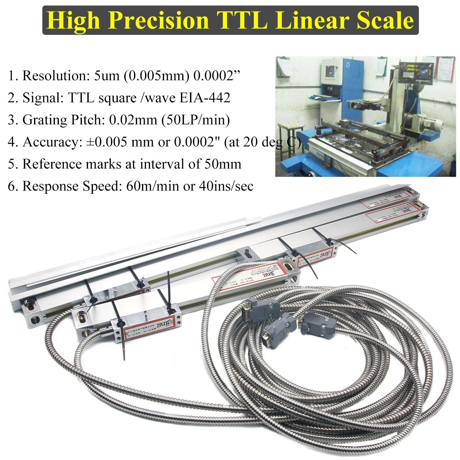 12" 36" Linear Scale Digital Readout 2Axis DRO Display Bridgeport 9X42 Table,US