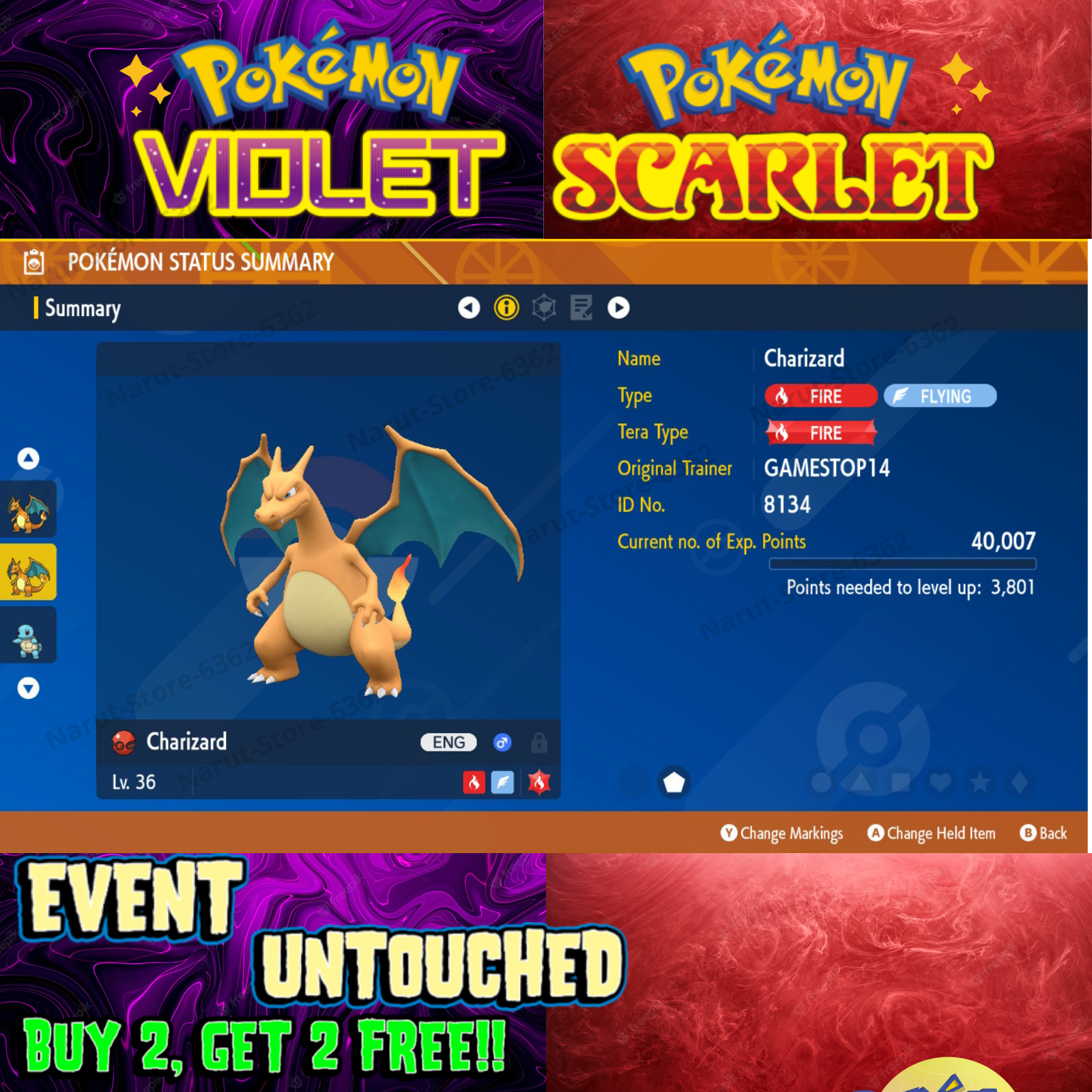 Charizard Flashfire Gamestop 2014🌟 Event Untouched🔥Pokémon Scarlet & Violet