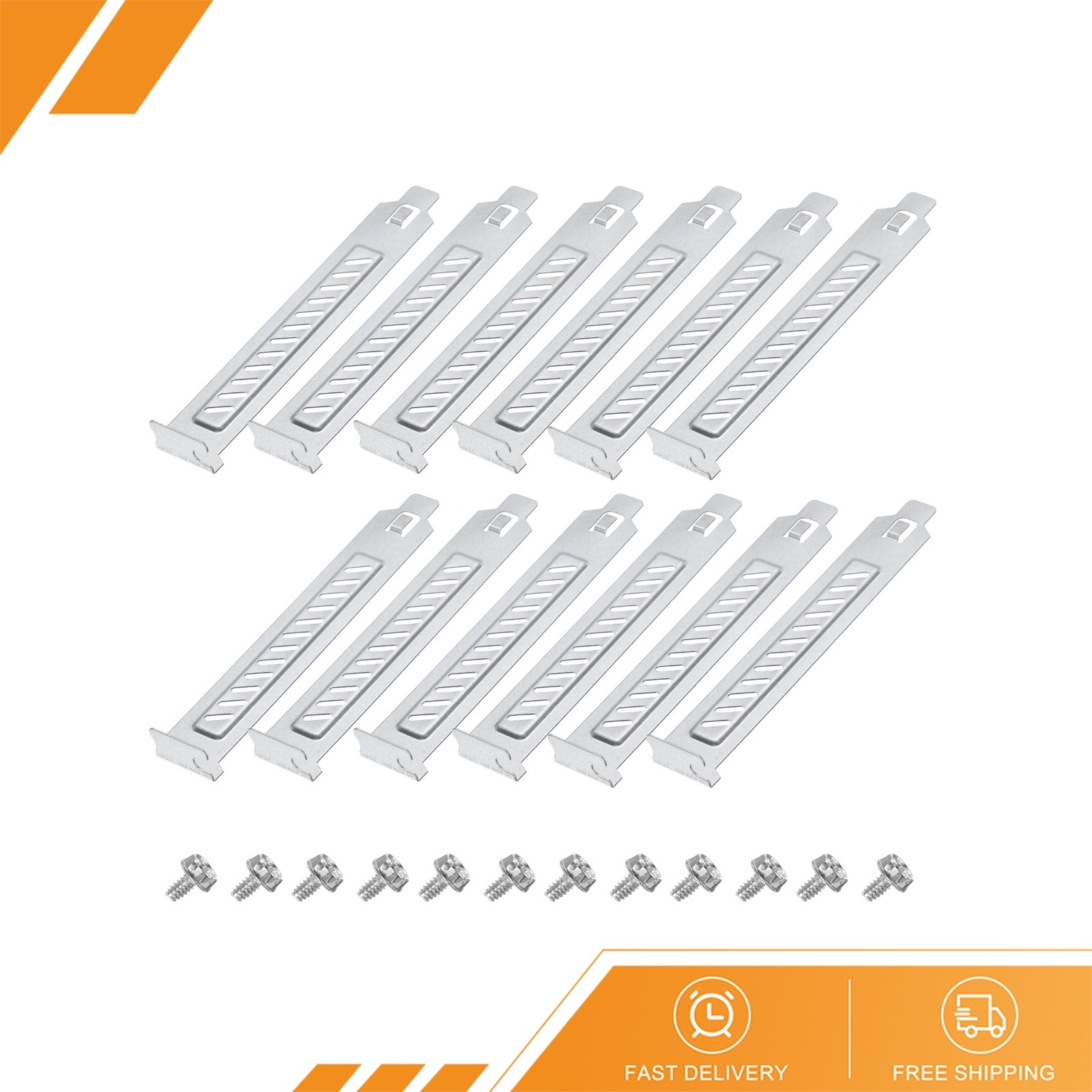 12PCS Silvery PCI Slot Cover Dust Filter Blanking Plate Bracket Expansion