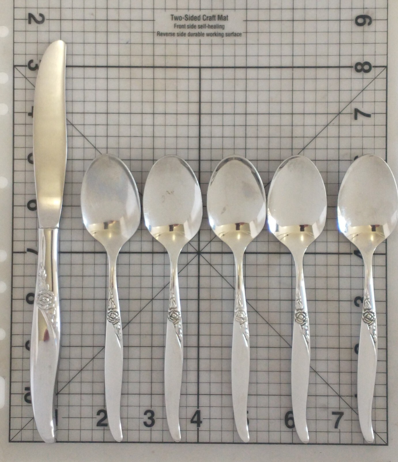 Oneida La Rose Premier Stainless Flatware 5 Teaspoons Knife Glossy LaRose