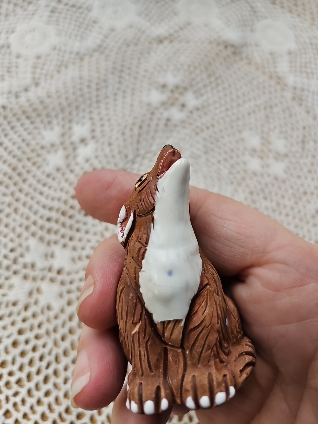 Handcrafted Coyote figurine made in peru
