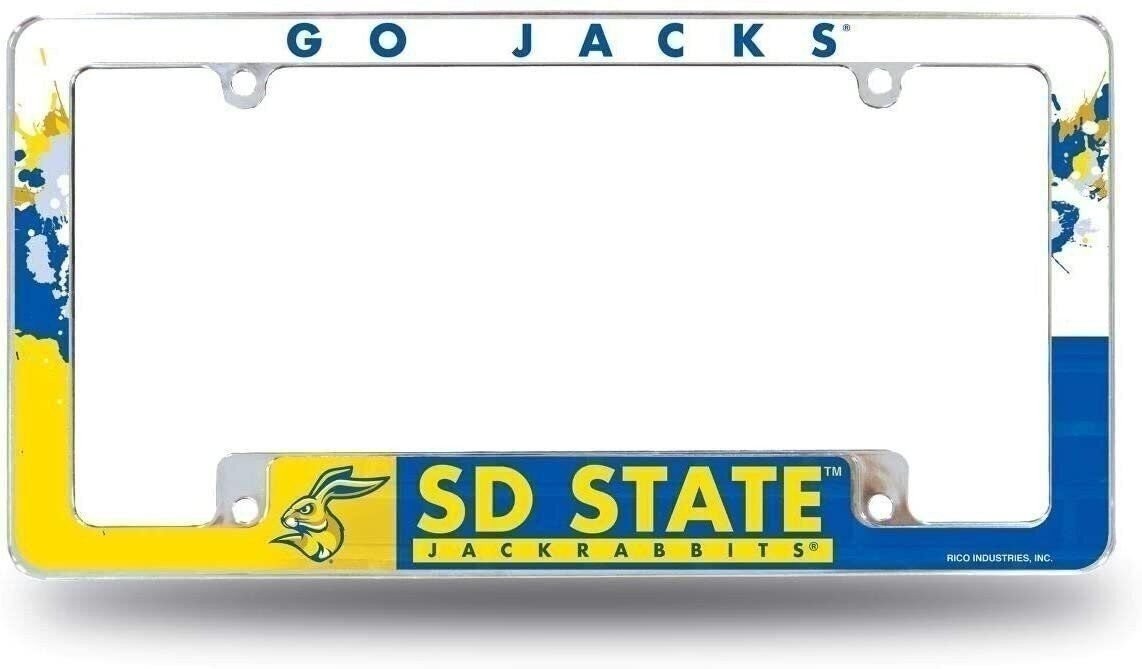South Dakota State Jackrabbits University Metal License Plate Frame Tag Cover...
