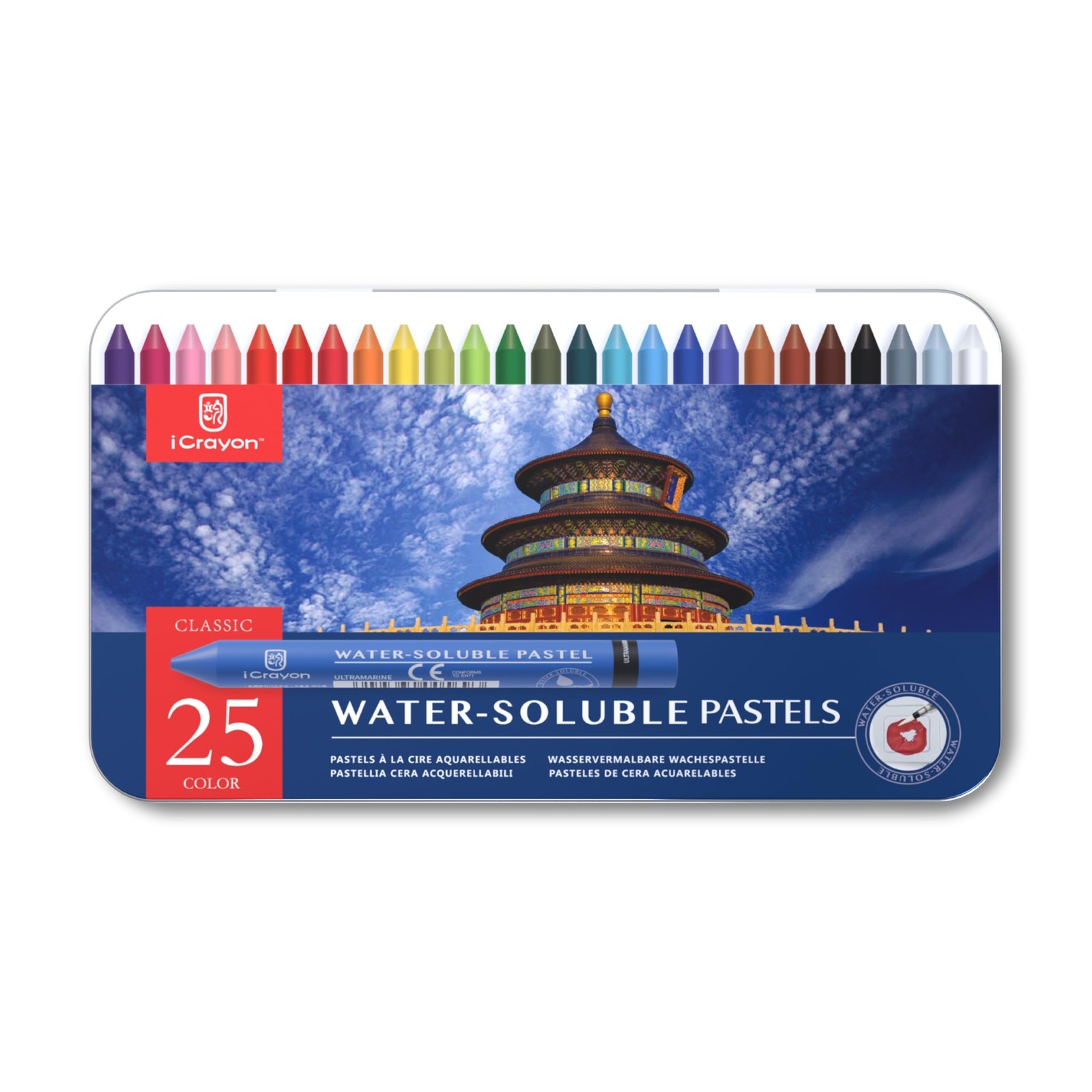 25 Colors Water Soluble Pastels, Watercolor Pastel Set for Beginners and Hobb...