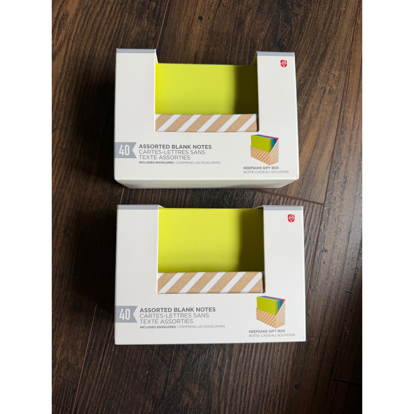 2pk American Greetings 40ct Assorted Blank Note Cards Neon Colors Keepsake Box