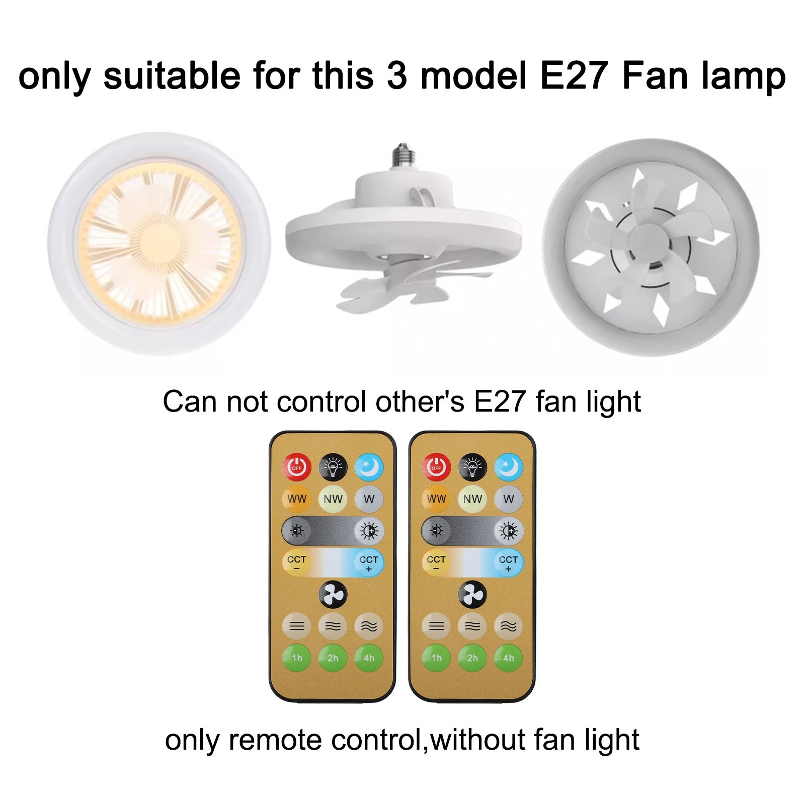 Two Pack Wireless Remotes for Easy For E27 Ceiling Fan and Light Control