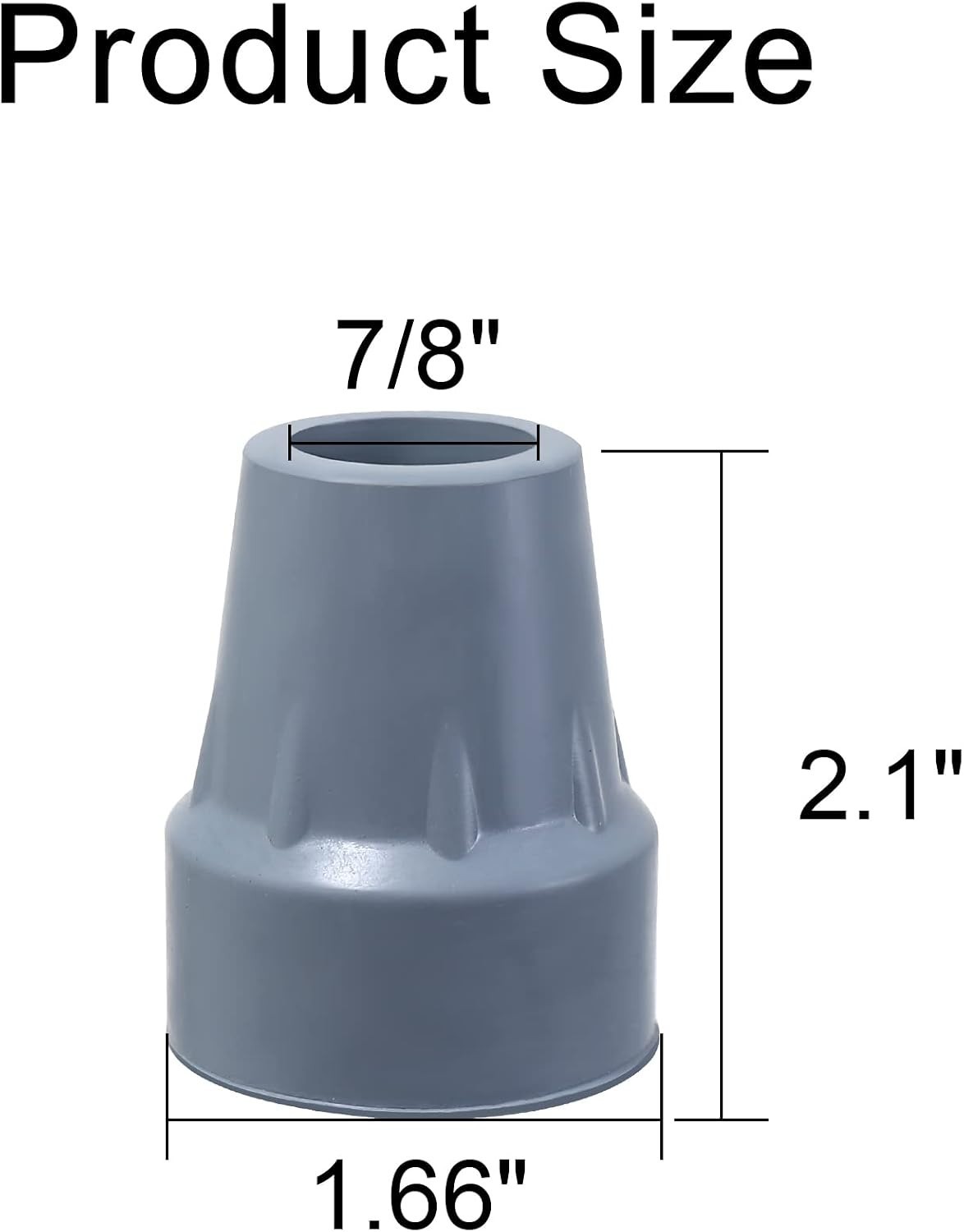 Effortless Installation: 7/8 Inch Gray Rubber Cane Tips – 2 Pack for Every Cane