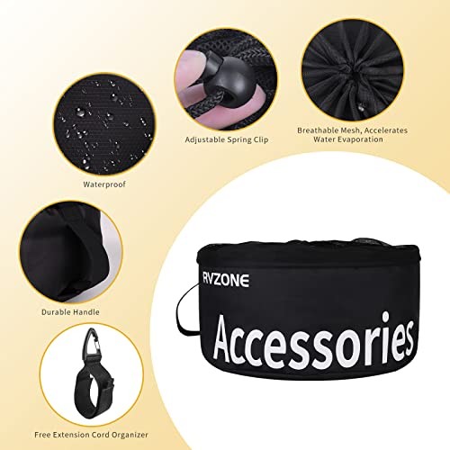 RV Hose Bag, Waterproof RV Hose Bag Organizer, Camper Accessories RV Black