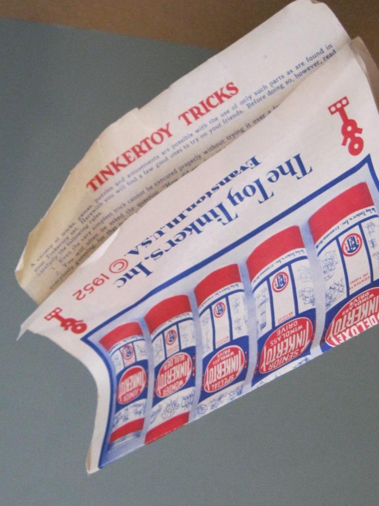 1952 TINKER TOY TRICKS INSTRUCTIONS DIRECTIONS INSERT PAMPHLET