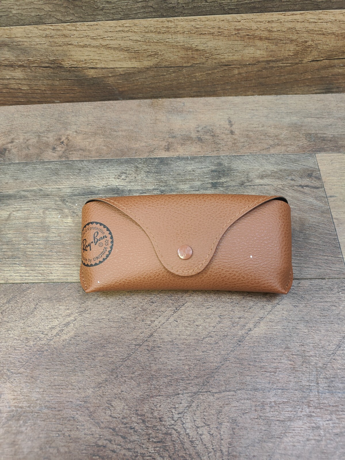 Ray Ban Tan Brown Faux Leather Case Black Velvet Inside