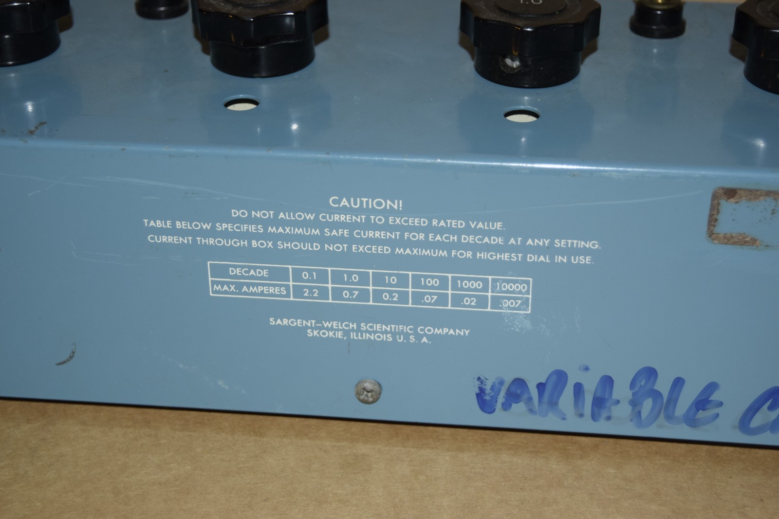 Sargent Welch Decade Capacitor Box