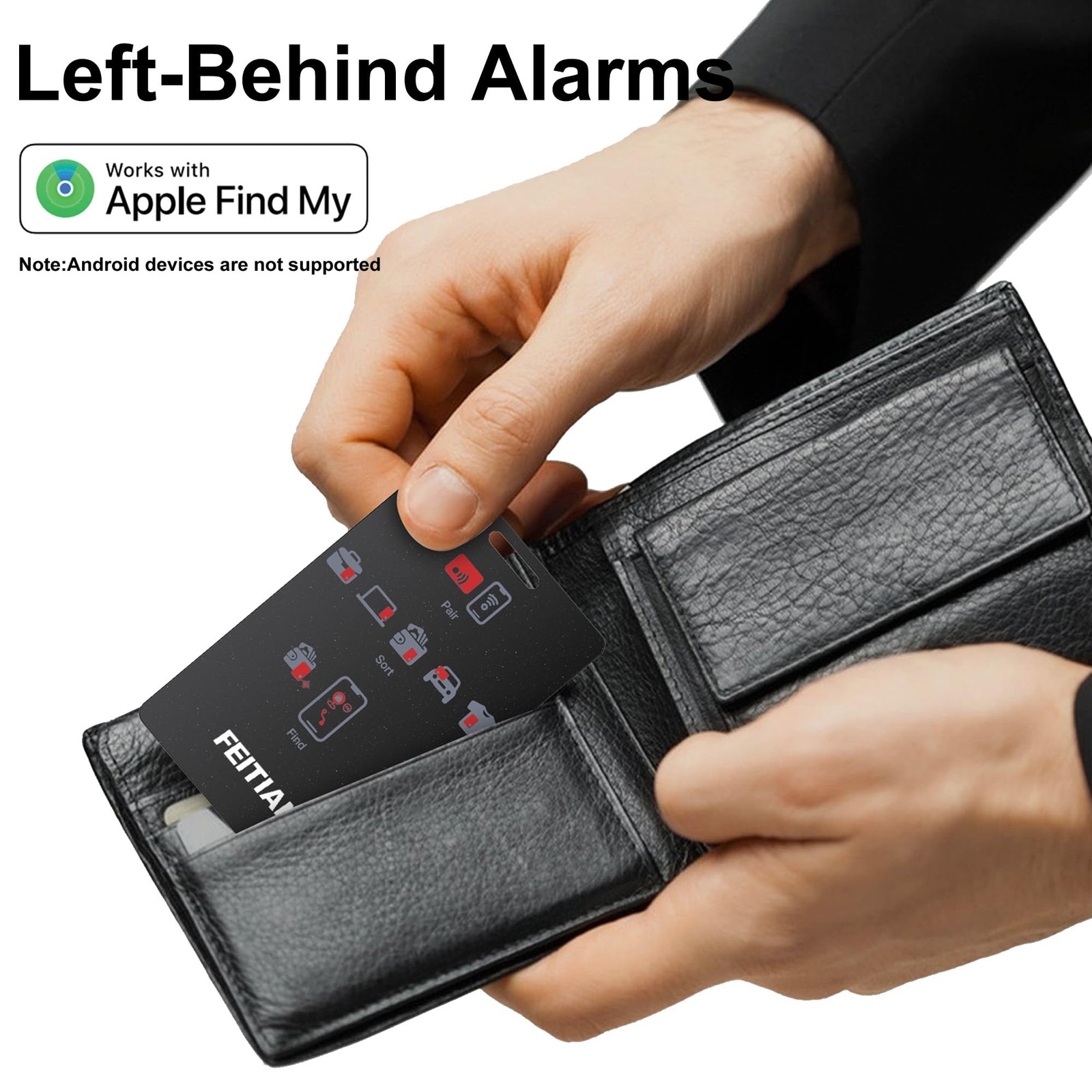 Wallet Tracker Card,Bluetooth Tracker Finders Works with Apple Find My (iOS o...