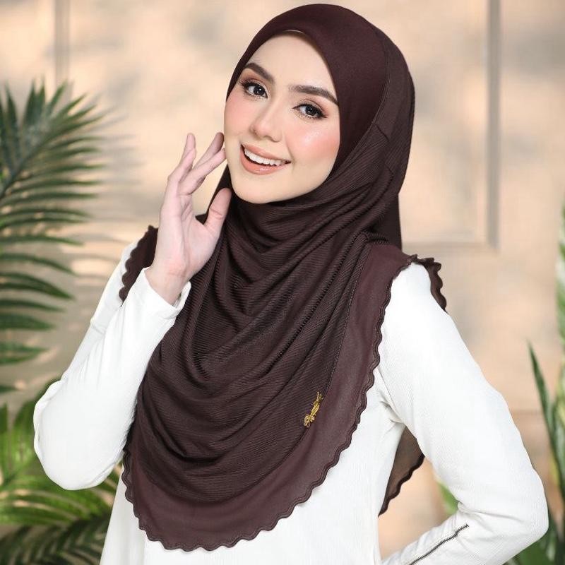 Layered instant Ironless cotton ribbed hijab in multiple colors perfect for any