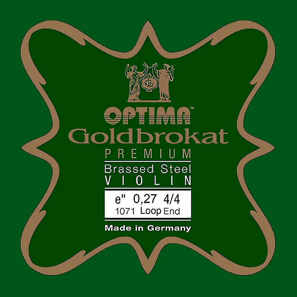 Optima Goldbrokat Brassed Steel Violin E String 4/4,Med Steel,27 guage loop end