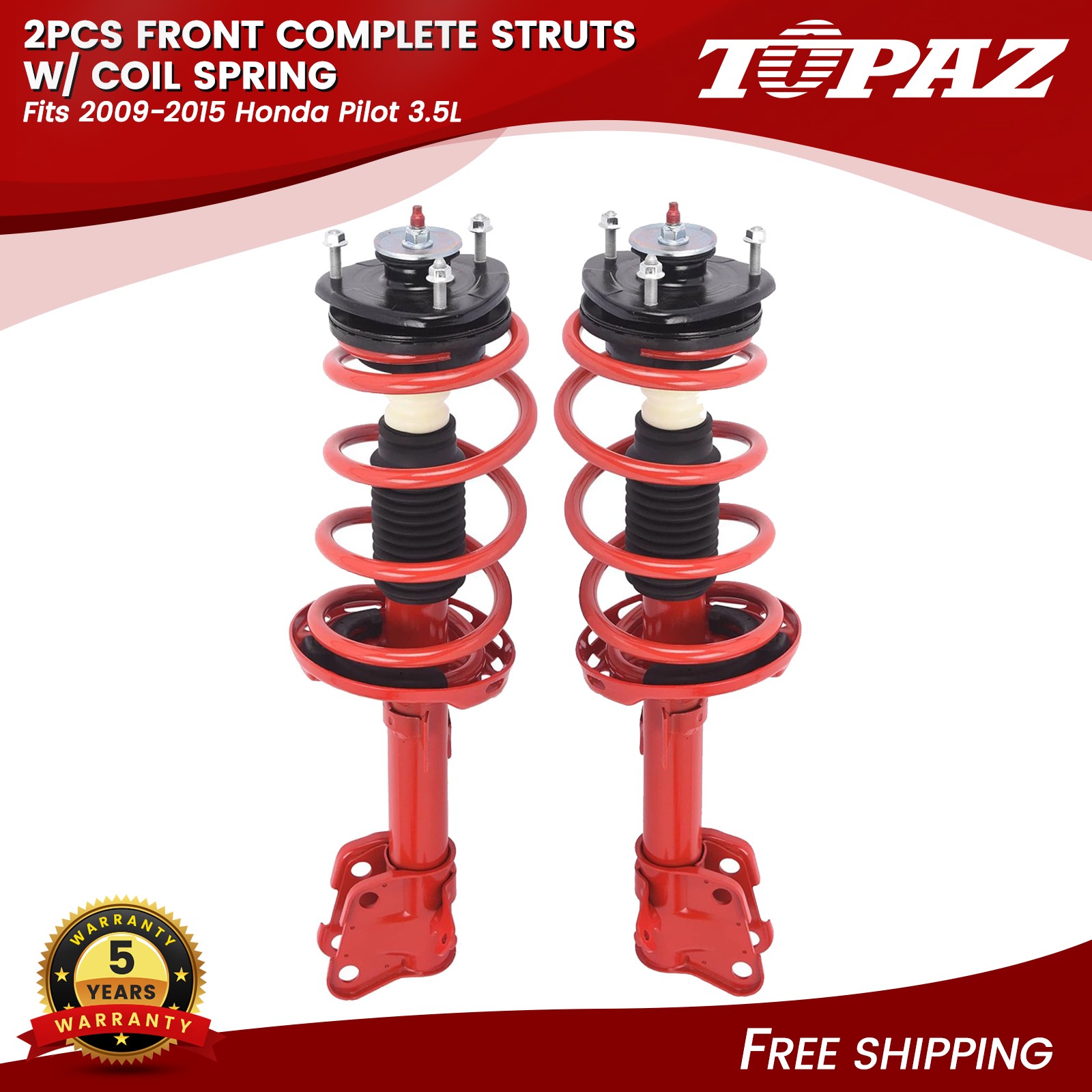 Front Complete Shocks Struts & Spring Assembly Fits 2009-2015 Honda Pilot 3.5L
