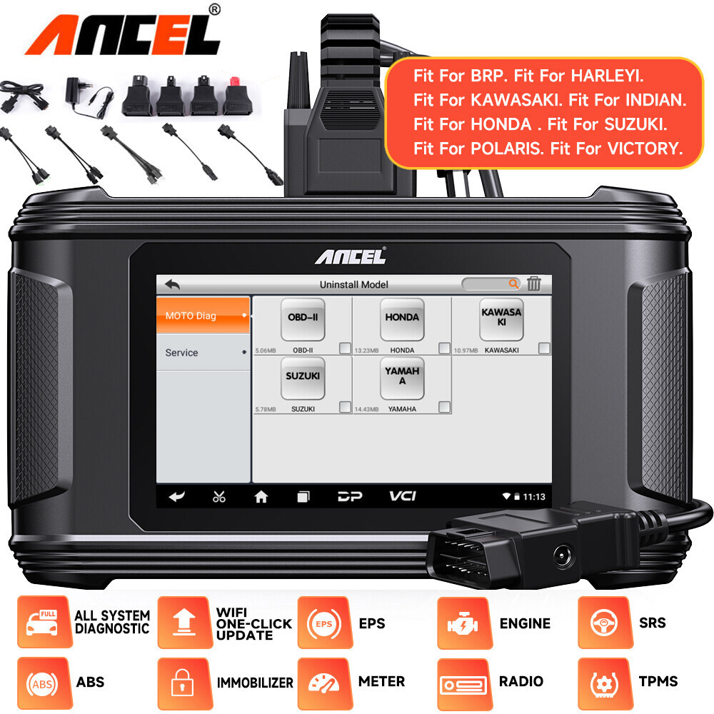 ANCEL MT500 All System Motorcycle Diagnosis Oil Light & ABS Reset OBD2 Scanner