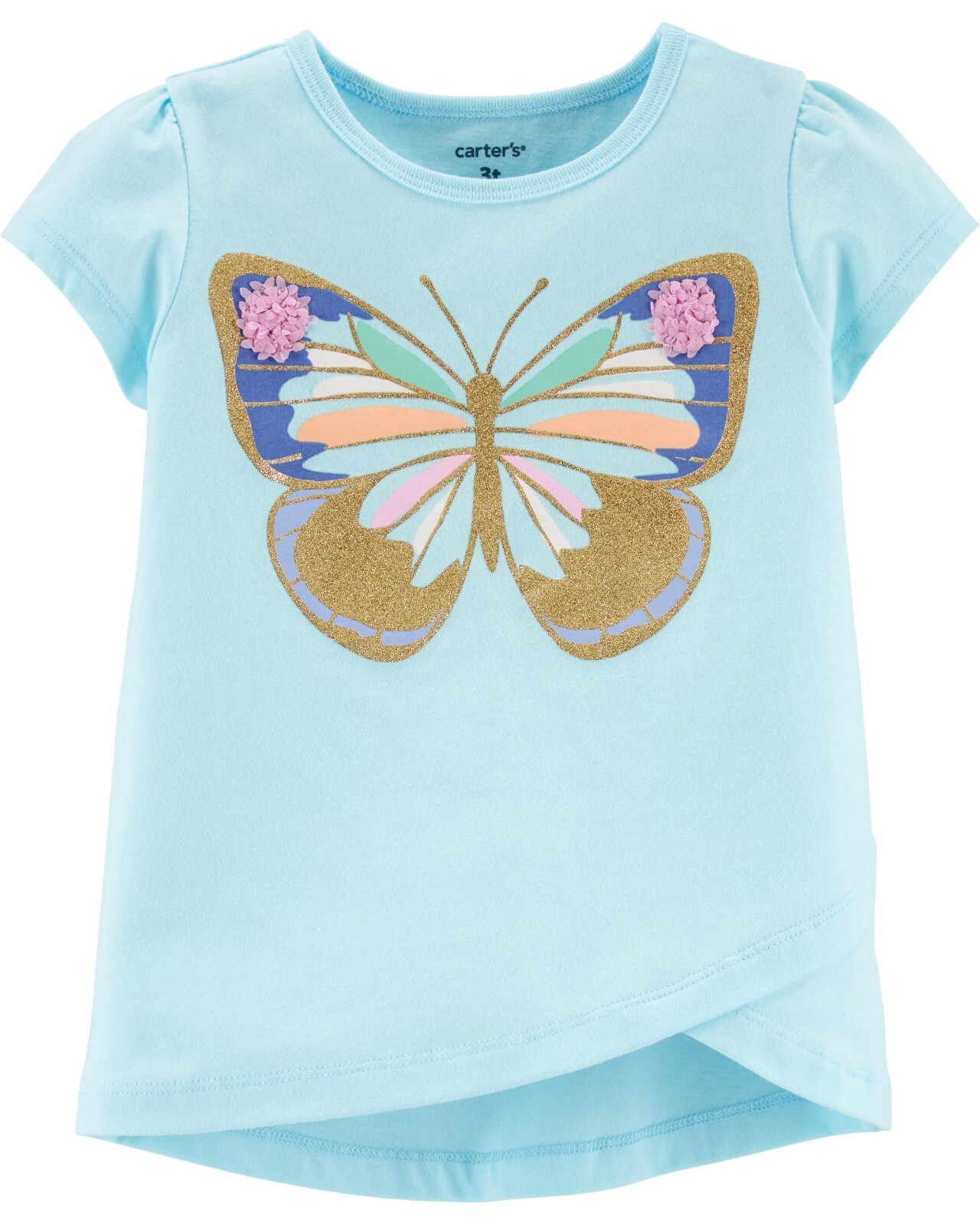 Carter's Glitter Butterfly Tulip Jersey Tee Size 6M NEW